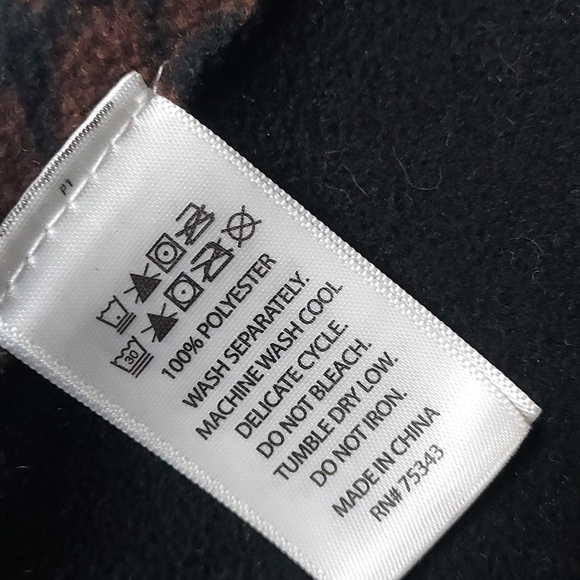 Rachel Roy Ladies Dark Brown Checkered Hooded Poncho - Picture 10 of 10